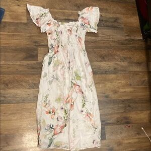 H&M Floral Maxi Dress - White and Pink